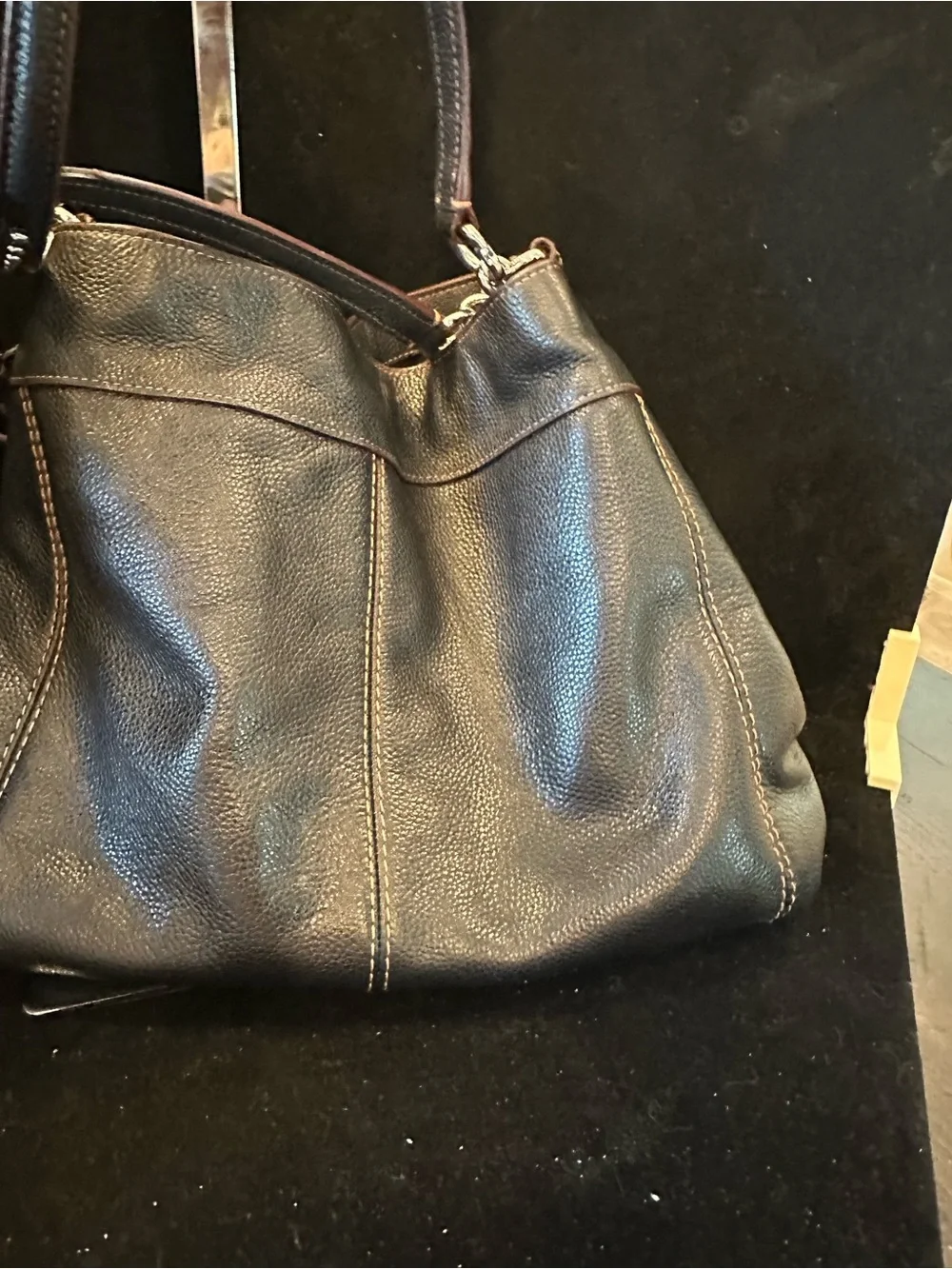 Coach 2022 Lexy Shoulder Bag in black Pebbled Leather Studded Embellishment